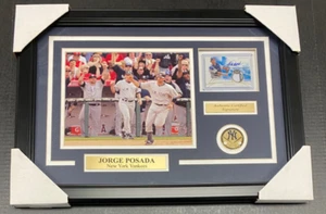 SALE JORGE POSADA NEW YORK YANKEES SIGNED Autogrammkarte mit 8x10 FOTO GERAHMT - Bild 1 von 2