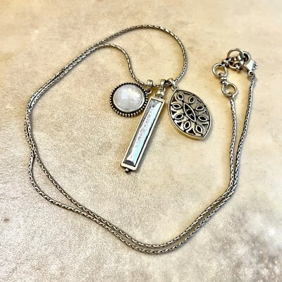 Collar Lucky Brand Charm con 3 Colgantes - Boho Mezcla Tono Plata y Oro - 30" Foto 1 de 4