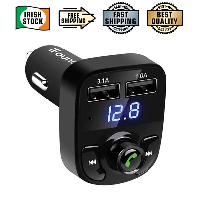 Bluetooth Car MP3 FM Wireless Transmitter Dual USB 3.1A Charger Kit Handsfree - Image 1 of 4