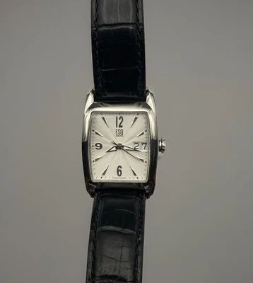 Mens ESQ Swiss BOSS Watch Textured Silver Dial Stainless E5320 28.6MM Running J1 - Image 1 of 4