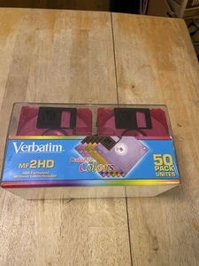 NEW Verbatim DataLife Colors 50 Pk Disks in Storage Case MF 2HD IBM Formatted - Afbeelding 1 van 7