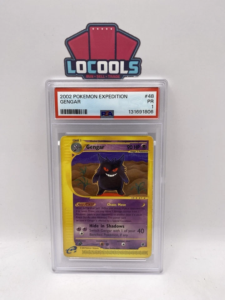 2002 Pokemon Expedition #48 Gengar PSA 1 - Image 1 of 2