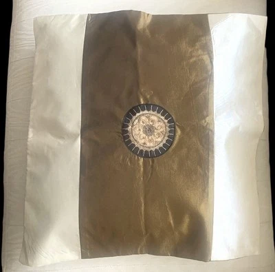 2 Decorative Pillow Throw Cushion Covers Embroidered Pillowcase Square 17" Boho - Image 1 of 3