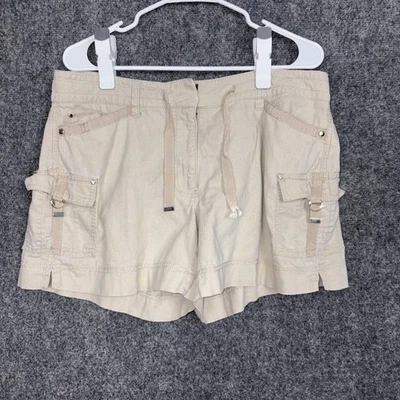 White House Black Market Shorts Womens Size 12 Beige Linen Blend - Image 1 of 4