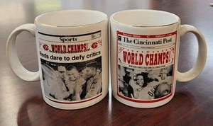 Vintage 1990 Reds World Champs- Cincinnati Post- Collectors Mugs (2) - Picture 1 of 1
