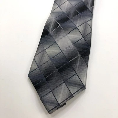 Stafford Performance NEW Gray 100% Silk Neck Tie Men’s Geometric 3.5-in/58-in - Image 1 of 4