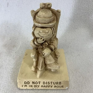 Vintage 1970 Paula W-146 “do not disturb, I’m In My Happy Hour” Plaster Figure - Picture 1 of 8