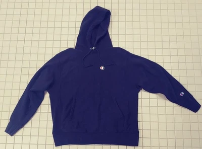 Champion Vintage Sudadera con Capucha Negra, Tejido Inverso, Talla Grande PESADA Foto 1 de 4