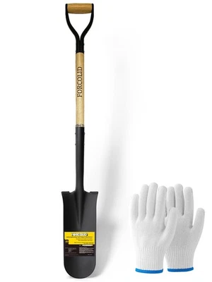 Drain Spade Shovel, Garden Drain Spade, Trenching Shovel, Woode D-Handle, Ste... - Image 1 of 4