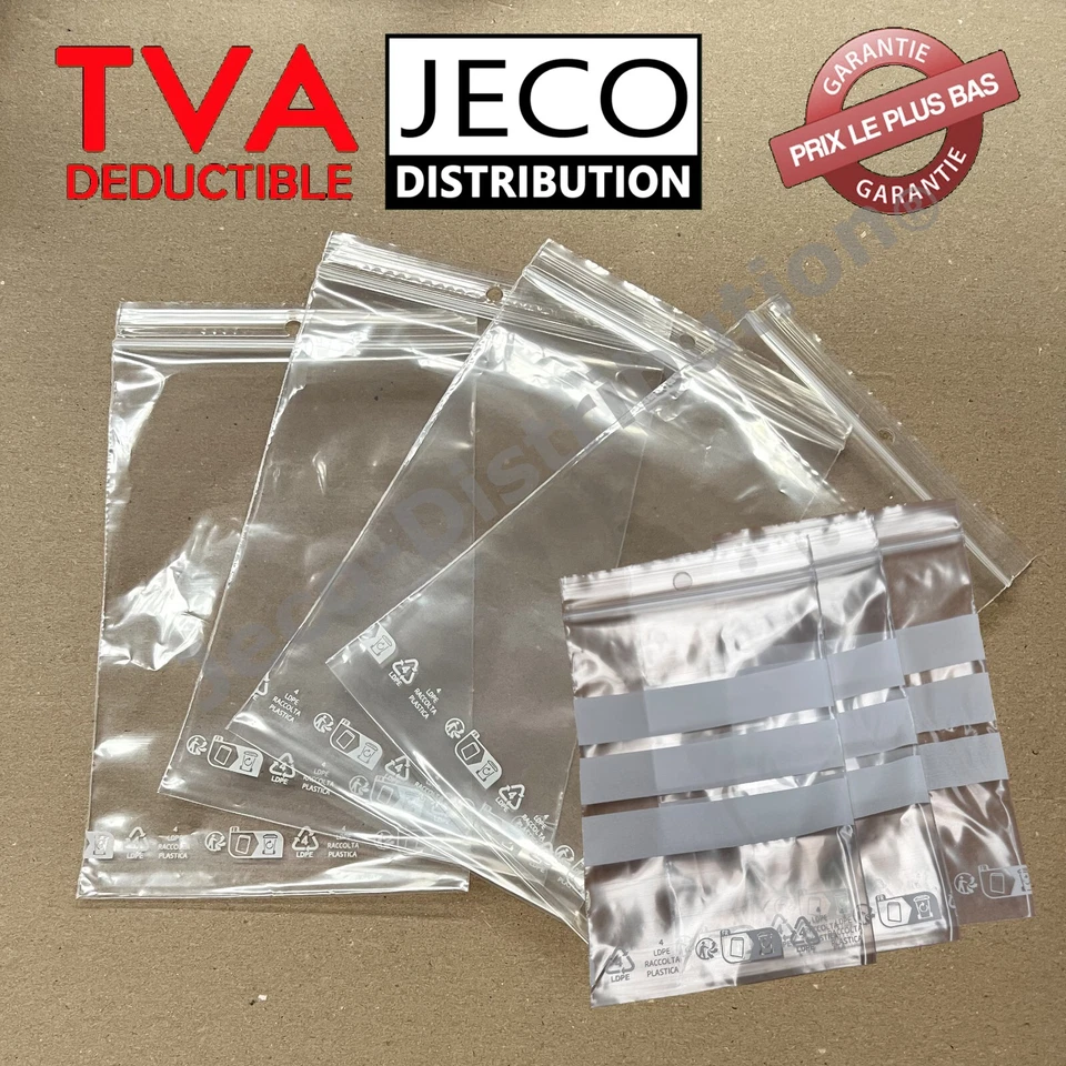 Lot Sachets zip plastique fermeture ZIP Transparent pochon Pochette pression 50µ - Photo 1/1