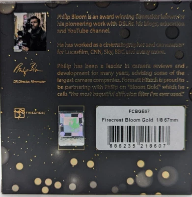 New Formatt Hitech Firecrest Bloom Gold Filter (67mm, 1/8 Density, Gold Frame) - Image 1 of 4