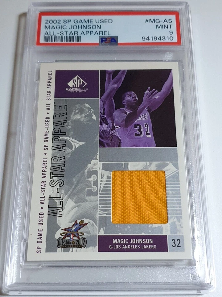 2002 SP Game Used Magic Johnson #PATCH Game Worn Jersey - PSA 9 (POP 11) - Image 1 of 3
