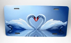 SWAN ANIMAL LOVE FRIEND WHITE SWANS Metal Novelty Car License Plate Auto Tag - Picture 1 of 15