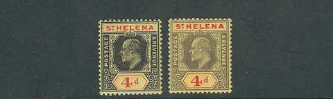 ST. HELENA 1908 KEVII PORTRAIT (SCOTT 57 two distinct varieties) VF MLH/MNH  ZX Cover
