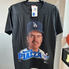 Vintage 1995 Los Angeles Dodgers Mike Piazza Nutmeg T-shirt Medium NWT 90's LA