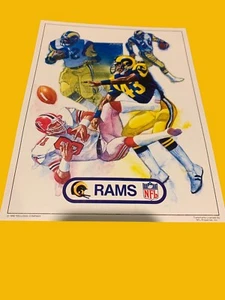 Poster St Louis Rams Wall Art del 1982 Kellogg's - foto a colori 8x10,5 - Foto 1 di 3