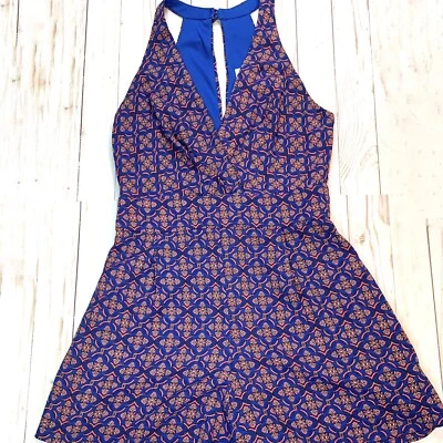 Pantalones Cortos BISOU BISOU Azul Rosa Negro Cuello en V Sin Mangas Mameluco Talla 2 Foto 1 de 4