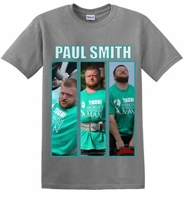 World's Strongest Man - Paul Smith Tri-Image Grey T-Shirt (2XL) CLEARANCE - Picture 1 of 1