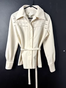 Vintage 1970s Elegant Lady Womens Jacket Blouse Belted Thick Polyester AU 10 - Picture 1 of 7