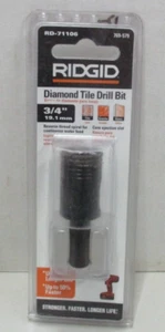 Broca de taladro de azulejos de diamante Ridgid 3/4" 19,1 mm rosca inversa espiral RD-71106 - Imagen 1 de 2