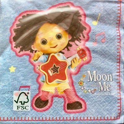 Servilletas de fiesta de papel Moon and Me, paquete de 16, 33 x 33 cm, 2 capas, vajilla, nuevas Foto 1 de 2