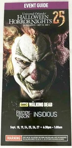 2015 UNIVERSAL HALLOWEEN HORROR NACHT # 25 JACK DER CLOWN FÜHRER BROSCHÜRE KARTE HHN - Bild 1 von 3