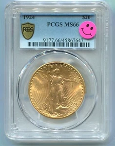 1924 $20 ST. GAUDENS DOUBLE EAGLE PCGS MS66 SAINT MS-66 ORIGINAL !! - Picture 1 of 5