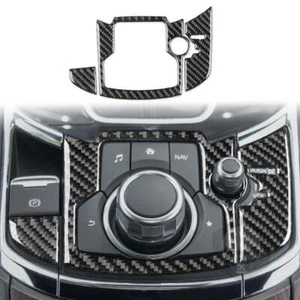 Real Carbon Fiber Multimedia Button Panel Cover Trim for Mazda CX-9 2016-2023 - Picture 1 of 5