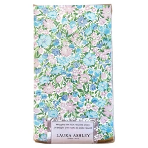 Laura Ashley Floral Dinner Napkins 40 Scallop Edge Blue Shabby Chic Cottagecore - Picture 1 of 9