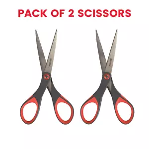 2 x Scotch Multipurpose Precision Scissor Stainless Steel Soft Grip Handle 18cm - Picture 1 of 16