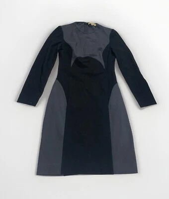 MICHAEL KORS MADE IN ITALY Black Gray Long Sleeve Dress Size 6 Bodycon - Image 1 of 4