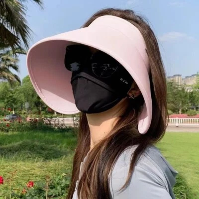 Mujeres Parasol Sombrero Plegable Ala Ancha Sombrero Protección UV Verano Playa Viaje Gorra Foto 1 de 4