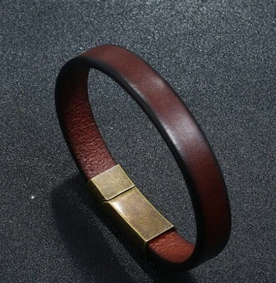 MEN/ Women Cowboy Vintage Brown Genuine Leather Bracelet / Wrist Bangle 6-9" - Image 1 of 4