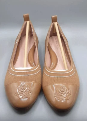 Zapatos planos de ballet Taryn Rose Pamela para mujer tejido cierva charol rosa en relieve talla 5,5 M Foto 1 de 4