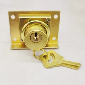 Cerradura de cajón cilindro cerrojo con 2 llaves para armario tono dorado - Imagen 1 de 9