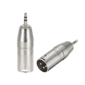 XLR Male to 1/8" Male TRS Adapter,Microphones Audio Connector,Mic Male Plug 2pcs - Picture 1 of 4