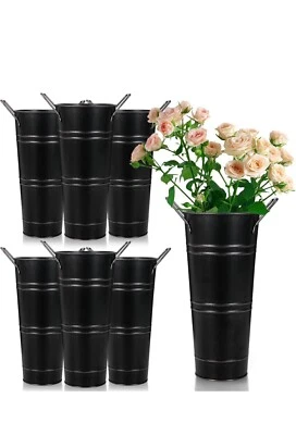 Chumia 6 Pcs Buckets Bulk Flower Bar Supplies Wedding Galvanized Vase Metal Bouq - Image 1 of 4