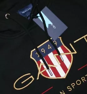 Sudadera con capucha negra Gant Archive Shield T. M / L / XL / 2XL / 3XL - Imagen 1 de 8