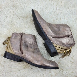 Botines Dolce Vita para mujer Savina metálicos brillantes de gamuza con cremallera lateral talla 5 usados en excelente estado - Imagen 1 de 9