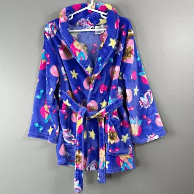 Jojo Siwa Niñas 4/5 Lujo Felpa Pijama Bata Morado Lazo Bolsillos Cintura Corbata Baño Foto 1 de 4