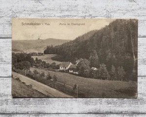 AK Schmalkalden Ebertsgrund Partie Häuser Wald Ansichtskarte Postkarte Vintage - Picture 1 of 2