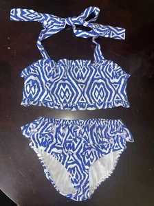 Kelly’s Kids Girls 10-12 Swimsuit 2PC Boutique Monogram (able) Ruffled 2 Piece - Picture 1 of 5