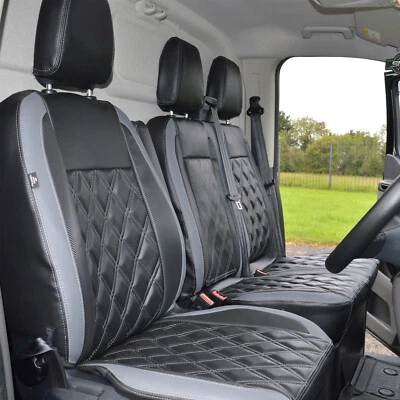 Ford Transit Custom Tailored Seat Covers - Black, Grey & Carbon 2013 up to 2024 - Изображение 1 из 4