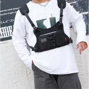 Mens Tactical Chest Rig Bag Vest Front Pack Pouch Harness Crossbody Shoulder Bag - Picture 1 of 10