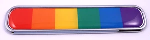 Pride Gay Lesbian rainbow flag Chrome Emblem 3D auto Decal car bike boat 5.3" - Bild 1 von 2