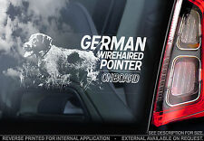 German Wirehaired Pointer - Car Window Sticker - Wire-haired Dog on Board Sign