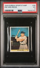 PSA 3 VG PEE WEE REESE HOF ROOKIE 1949 EUREKA SPORTSTAMP #48 GRADED STAMP *TPHLC