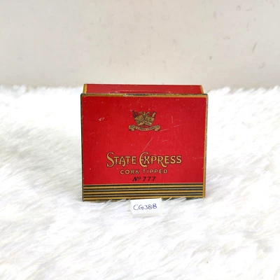 Vintage State Express Cork Tipped No, 777 Cigarette Litho Tin Box England CG388 - Image 1 of 4