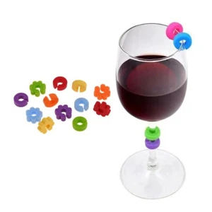 12 piezas Dijes Vaso de Vino Marcadores Pista Bebida Identificación Vaso de Licor Bebida Duradera - Imagen 1 de 12
