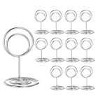 12Pcs Table Number Holders 50Mm Tall 31Mm Base Width Mini Round Silver Tone